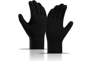 HGDGears Winter Warm Knitted Gloves for Men,Soft Lining,Touchscreen Thermal Knitted Gloves for Cold Weather