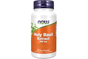 Now Foods, Holy Basil Extract (Estratto di Basilico Santo), 500mg, 90 Capsule vegane, Testato in Laboratorio, Senza Soia, Senza Glutine, Vegetariano
