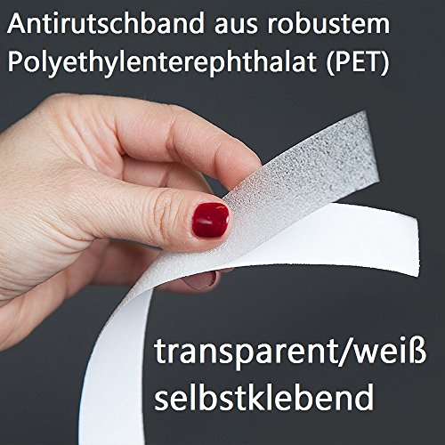 Antirutschband Antirutsch Klebeband PET 5 m x 2,5 cm Transparent für mehr Sicherheit - 3