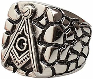 Stainless Steel Sliver Free Mason Masonic Biker Punk Rings Jewelery Band QL529