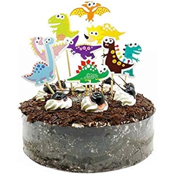 Creative Party Happy Birthday And Dinosaur Cake Topper Multicolored One Size Utsg 1 Toys Games Party Supplies