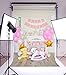 Produktbild aaloolaa 1,5 x 2.2 m Vinyl Fotografie Hintergrund Foto Hintergründe einer ersten Geburtstag Dekoration Kuchen Tisch Gold Star Pink Ballon Holz Pferd Thema Neugeborene Liebhaber Kinder Erwachsene Kid Baby Persönlichen Hochformat Szene Requisiten Video Shooting Studio