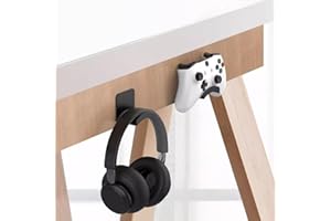 Fiorky Support Mural pour Casque d'Écoute Universel - Crochet Adhésif pour un Montage Facile Sans Dommages sur Bureau ou PC