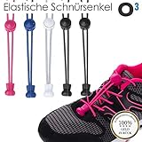 👟 Der Lieferumfang enthält Schnürsenkel für 5 Paar Schuhe (10 Stück) in den Farben 2x schwarz, 1x weiß, 1x blau, 1x pink