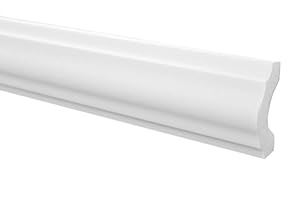 MARBET DESIGN Moulure en Stuc Professionnel Dur Blanc Lisse Marbet 18x38mm E-18 - blanc, 50 Mètres / 25 Faire
