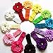 Peony Flower Hair Clips with Crochet Headbands for Baby Toddler Youth Girls