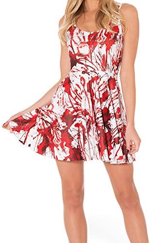 SOTW New Sexy Womens Galaxy Cartoon Adventure Time Sleeveless Pleated Skater Dress Clubwear Ball Party, What a Mess