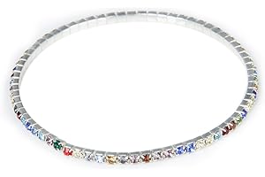 DESCONOCIDO Multicolor Rhinestone Elastic Anklet Ankle Bracelet