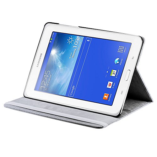 tinxi® Kunstleder Tasche für Samsung Tab 3 7.0 Lite T110 T111 T113 T116 7 Zoll (17,78 cm) Tasche Leder PC Tablet Schutzhülle Hülle Etui Flipcase Cover Case mit Standfunktion Gummibänder Briefumschlag (NICHT FÜR Tab 3 7.0 T210 T211 geeignet) - 7