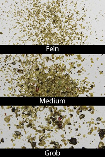 Oxid7® Pfeffermühle gebürstetet Edelstahl mit Licht | SET | Elektrische Mühle für Pfeffer · Salz · Gewürze | Automatik Mahlwerk aus Keramik (1 Stück) - 4