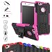 Produktbild Huawei Nova Kick-Ständer Hülle,Mama Mouth [Heavy Duty] Rugged Armor stoßfest Handy Schutzhülle Silikon Tasche Ständer Hülle Case mit Standfunktion für Huawei Nova 51090UAW 51090UAU 51090UPS 51090UPR Smartphone,Rosa