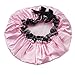 Homgaty Women Shower Cap Waterproof Ribbon Elastic Bow Lace Bathing Hair Cap Hat (Pink)