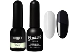 Didier Lab - Premium Rubber Base e Top Coat Semipermanente - Kit Semipermanente Unghie - Gel UV LED - Smalti Semipermanenti per Unghie - Clear Base Semipermanente Unghie - Super Shiny Top Coat Gel