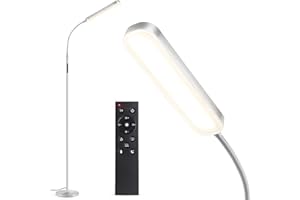 OUTON Lampa Stojąca LED Ściemniana, 15 W, 1500 lm, 4 Temperatury Barwowe, Pilot i Sterowanie Dotykowe, Timer 1h, Oświetlenie do Czytania w Salonie