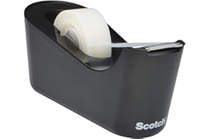 Scotch Dévidoir de Ruban Adhésif C18, Noir + Scotch Magic Ruban Invisible, 1 Rouleau 19 mm x 33 m - pour l'École, la Maison et le Bureau