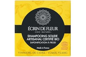 Écrin de Fleur - Organic Apple Cider Vinegar Solid Shampoo Soap Bar, Infused with Ylang Ylang Essential Oils, Sulfate and Paraben free, 1x55g