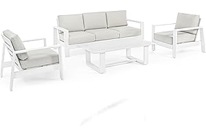 Bizzotto Set4 Salotto con Cuscini Baltic Bianco Yk11 cod.0663130