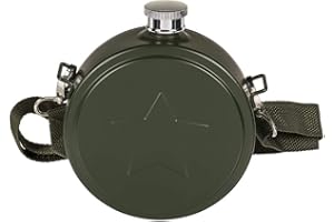 OOTB 70/2983 butelka polowa okrągła piersiówka stal szlachetna z paskiem na ramię, 530 ml