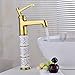 Produktbild SBWYLT-Hochwertigen Gold-Kupfer-Becken tippt, Einlochmontage blonde heiße und kalte Badezimmerhahn, stilvolle erhöhten Keramik Wasserhahn