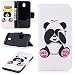 Produktbild Samsung Galaxy J5 2017 DUOS Hülle Leder Flip Case Niedlich Panda Muster, Samsung J530 Galaxy J5 2017 DUOS Lederhülle Protective Cover Ledertasche Handyhülle Wallet Brieftasche Tasche Schutzhülle mit Kartenfach Standfunktion, Schwarz Augen