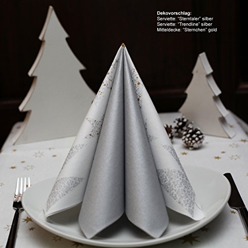 Serviette TREND LINE Airlaid, stoffähnlich, 40 x 40cm, 25 Stück, Silber - 3