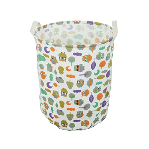 Inwagui Kinder Spielzeug Aufbewahrungskorb Aufbewahrungsbox Wäschekorb Wäschesammler Wäschesack 33 * 33 * 41 cm-Eule-Typ B