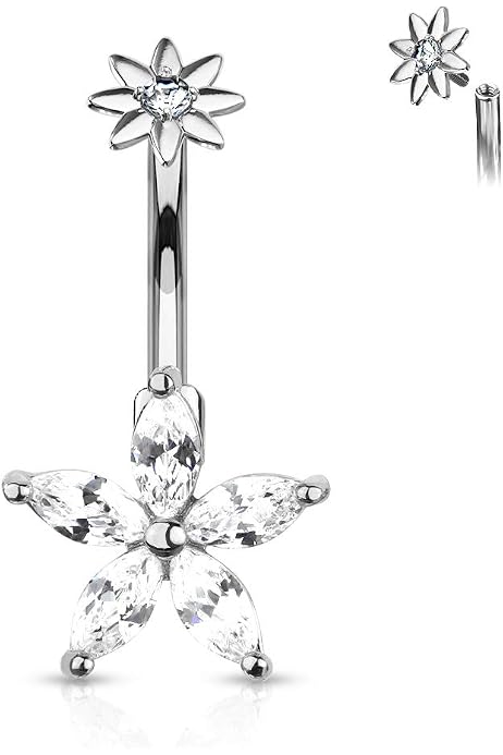 Piercing Nombril AVIRA En Acier Et Zirconium