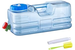 Starnearby Bidon d'eau 5L-22L avec Robinet, Réservoir d'eau Potable, Jerrican Alimentaire Camping, Conteneur d'eau sans BPA avec Tuyau et Brosse pour Camping, Randonnée