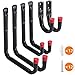 Produktbild Wandhaken Heavy Duty Garage Storage Utility Haken, Wandhalterung Garage Kleiderbügel & Organizer für Leiter, Werkzeuge, Stuhl und Schlauch (6 Stück - Schwarz)
