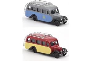 OPO 10 - Lot de 2 Voitures Miniatures Compatible avec Citroën U23 autocar Bus échelle 1:87 Ho Norev - 191099