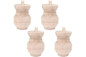 STOLMET Möbelbein aus Buchenholz Möbelfüße aus Holz Möbelfuß Unlackiert Sofa Couch Stuhl Ottomane Schrank 80 mm Höhe Rohholz 4 Stück TOE56