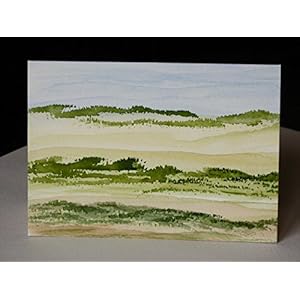 Klappkarten-Set No1 / Aquarellunikate / Dünenlanschaft / Weihnachtsgeschenk für Kunst- und Papeterieliebhaber