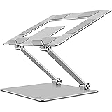 Amazon Brand - Eono Laptop Stand, Ergonomic Aluminum Computer Stand for Desk, Adjustable Laptop Riser with Heat-Vent, Multi-A
