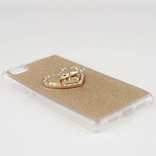 Huawei P8 Lite (2015) 5,0 Zoll Hülle, MUTOUREN Huawei P8 Lite (2015) 5,0 Zoll Etui Hülle Tasche Schutzhülle TPU Silikon Case Cover Bling Glitzer Gold Bumper mit Ring und Anti-Scratch Löschen Back Bumper für Huawei P8 Lite (2015) 5,0 Zoll - 3