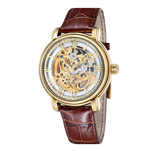 Thomas Earnshaw Men's Longcase Skeleton Automatic Watch with White Dial Analogue Display and Brown Leather Strap ES-8040-02