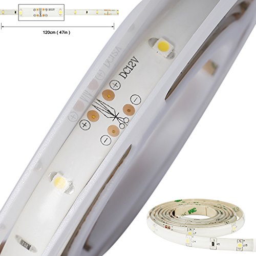 Bewegung aktiviert Bett Licht, ALED LIGHT Flexible LED Streifenlicht, Auto Ein/Aus Bewegungsmelder Nachttischlampe, Bewegung aktivierte LED-Lichtleiste (1.2M *2 Warmweiß) - 4