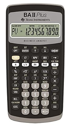 Texas Instruments BA-II-Plus Calculatrice financière 10 chiffres Mémoire 10 Mo