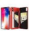 Produktbild iPhone X Spiegel Wallet Schutzhülle für Frauen - spessn eingefasst Spiegel Rückseite Bezug mit 3 BANK Card Slot Schutzhülle Hard Case mit HD Bildschirm Schutzfolie für Apple iPhone X iPhone 10, rot