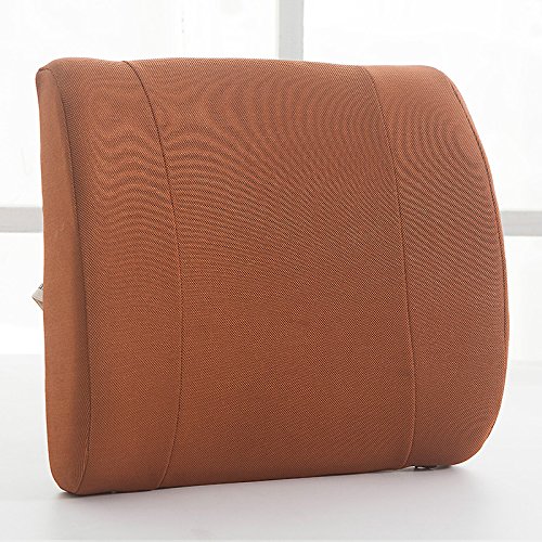 Zuodiory Chair Pads Cushion Memory Foam Seat Headrest Office Car Cushion Cushion,34 * 31Cm,Red Brown (Memory Cotton Waist)
