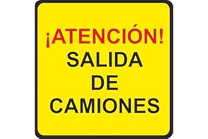 Normaluz V10034 - Señal Vial Cuadrada Atención Salida De Camiones Metalica Termolacada 50 cm