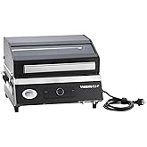 R&Ouml;SLE Videro E2-P Taşınabilir Elektrikli Barbek&uuml; 25582 | Camlı kapak, sıcak tutma ızgarası, toz boyalı &ccedil;elik, siyah/g&uuml;m&uuml;ş
