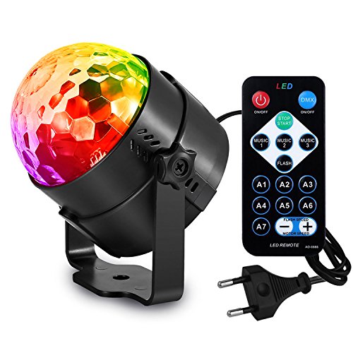 Preisvergleich Produktbild AOMEES Discokugel Disco Lichteffekte LED DiscoLicht Partylicht Disco Beleuchtung Partybeleuchtung Party licht Discolicht Bühnenbeleuchtung- 7 Farbe RGB Led Effekt DJ Licht Diskokugel Lampe für Disco, Geburtstag party,Xmas,Hochzeit, KTV, Weihnachten, Weihnachtsgeschenk ,Geschenk des neuen Jahres,Halloween,Zimmer, Bar,Bühne,Karaoke,Schlafzimmer,Club, Partei,Draussen(mit Fernbedienung)