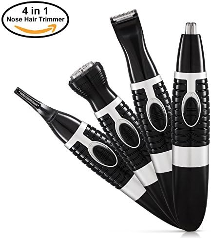 Nose Hair Trimmer, Upgraded 4 in 1 Nose Trimmer for Men&Women/Ear Hair Trimmer/Beard Trimmer/Eyebrow Trimmer/Sideburn Trimmer Stainless Steel&Water Resistant with Wet/Dry&Vacuum Cleaning System