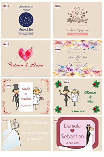 Hochzeits-Holz-Geschenkbox m. Deckel Gr. 1 Kiefer incl. Auswahl-Farbdruck (HR16) - 5