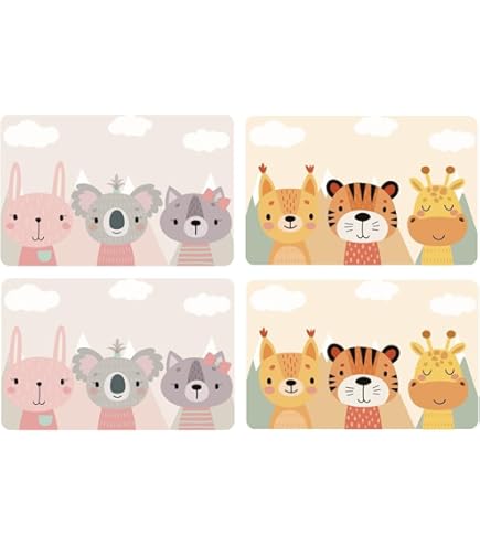 Tovagliette Americane Per Bambini | Set 4 In Vinile Antiscivolo | Stampa Digitale, Facili Da Pulire | Made In Italy - Foto 3