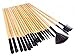 LyDia® Professional 24pcs Natural Wooden handle Black/brown Make Up Brush Set with Case