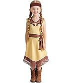 W WIDMANN MILANO Costume Da Bambina Indiana – Abito Western Figlia Del Capo – Taglia 128 Cm (5-7 Anni) – Carnevale E Feste In Maschera