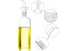 WelCloud Distributeur d'huile de vinaigre - Bouteille d'huile en verre - Distributeur d'huile d'olive - Bouteille en verre pour cuisine, barbecue, barbecue, pâtisserie, salade, sauce soja - 500 ml