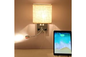 Wowlela Applique da comodino,E27 Lampada da parete cromata lucida con luce di lettura a collo di cigno LED regolabile - Lampada da parete a luce soffusa 2 in 1 con 2 luci 2 interruttori per la casa