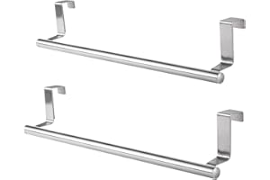 PIGPIGFLY 2 Porta Strofinacci Cucina,Appendi Strofinacci Cucina,Appendi Strofinacci,Asta Appendiabiti Sopra la Porta in Acciaio Inossidabile per Cucina e Bagno,Accessori Cucina Salvaspazio